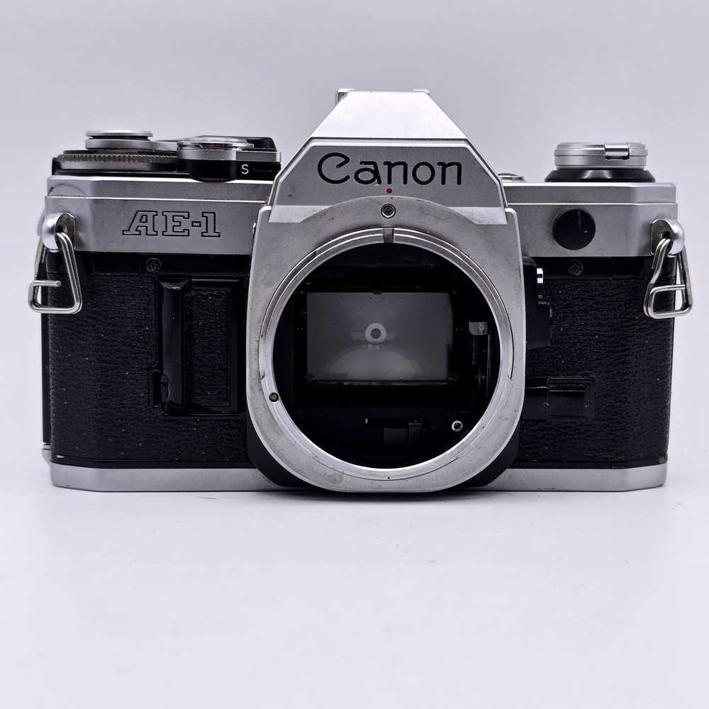 Canon AE-1 35mm SLR Film Camera Body Silver Black Vintage FD Mount